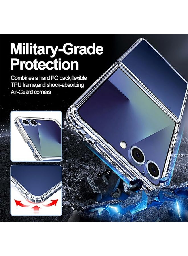 هافن Magsafe واضح الحالة متوافقة مع سامسونج غالاكسي Z فليب 7 5G (2025) ، أربع زوايا مكافحة السقوط، حماية الكريستال مقاومة للصدمات، مكافحة الأصفر - واضح - Image 2