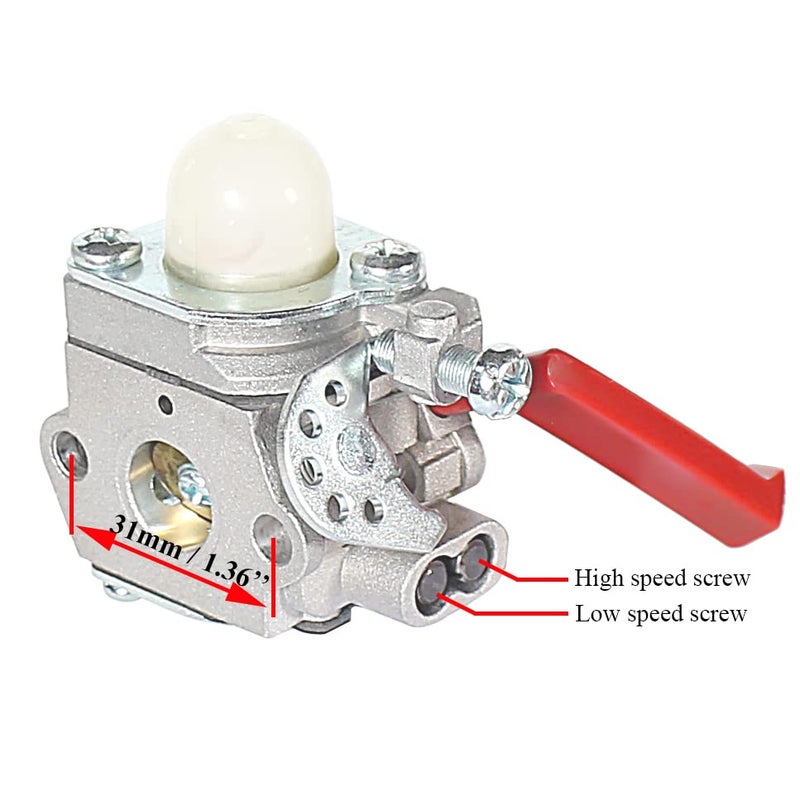 Pro Chaser UT33600A Carburetor for Homelite UT33650A UT20760 UT33650 UT33600 UT26CSEMC UT26SSEMC UT20006 UT32601A UT32605 UT32651A UT32651 26cc Trimmer Ryobi 308054077 308054088 308054043 - Image 3