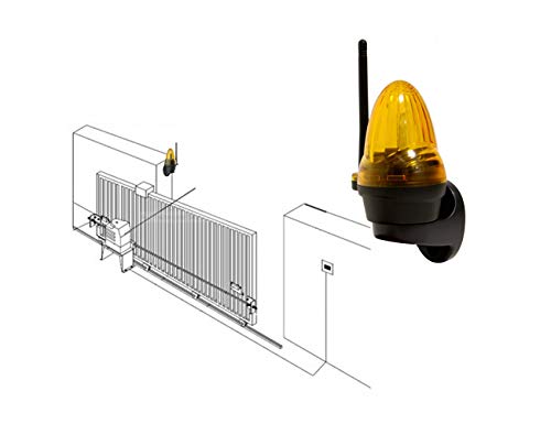 Supreform IP54 Weatherproof 12V-240V AC/DC Universal LED Flashing Warning Light Alarm Lamp for Gate Opener and Garage Door Opener with Yellow Signal, High-Brightnes Light - Image 3