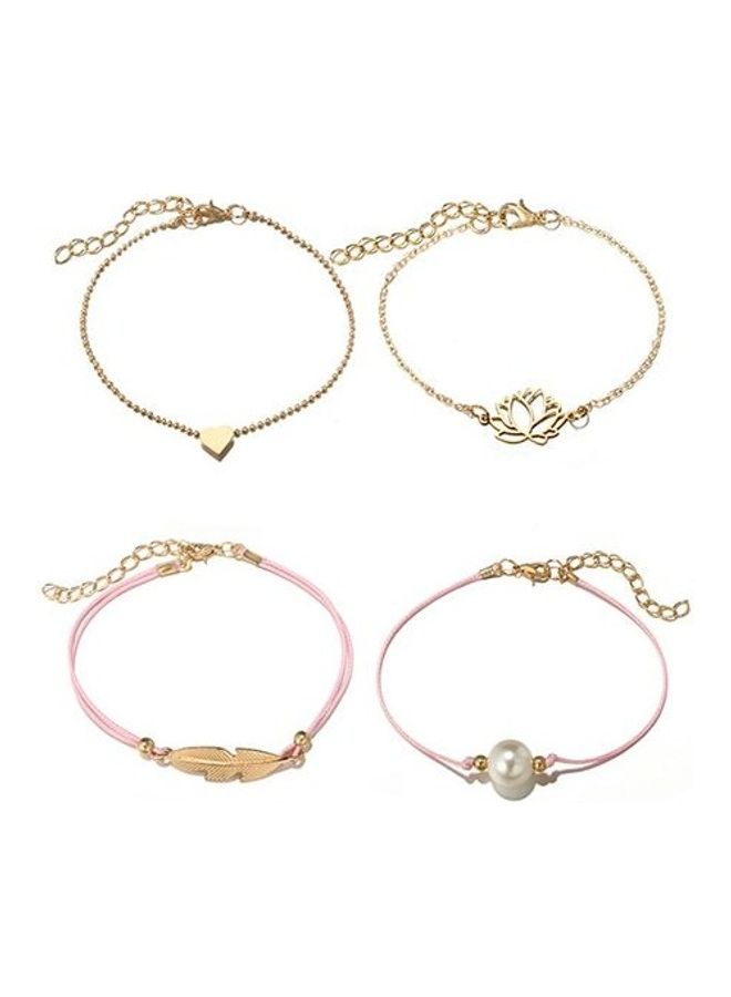 NIBEMINENT 4-Piece Pearl Lotus Fashion Bracelets  - Image 2