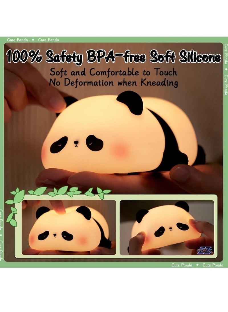 ELTRAZONE Children's Night Light Panda Lamp – 3 Light Modes, Dimmable with Timer, Touch Control, Silicone Night Light, USB Rechargeable, Cute Baby Nursing Light for Kids – Perfect for Sleep and Bedtime Comfort - Image 2