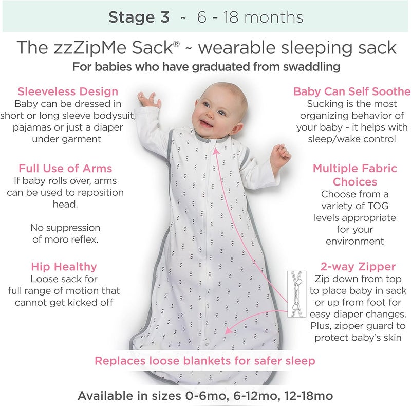 SwaddleDesigns Cotton Sleeping Sack with 2-Way Zipper in Pastel Pink Little Chickies for 6-12 Months - Image 3