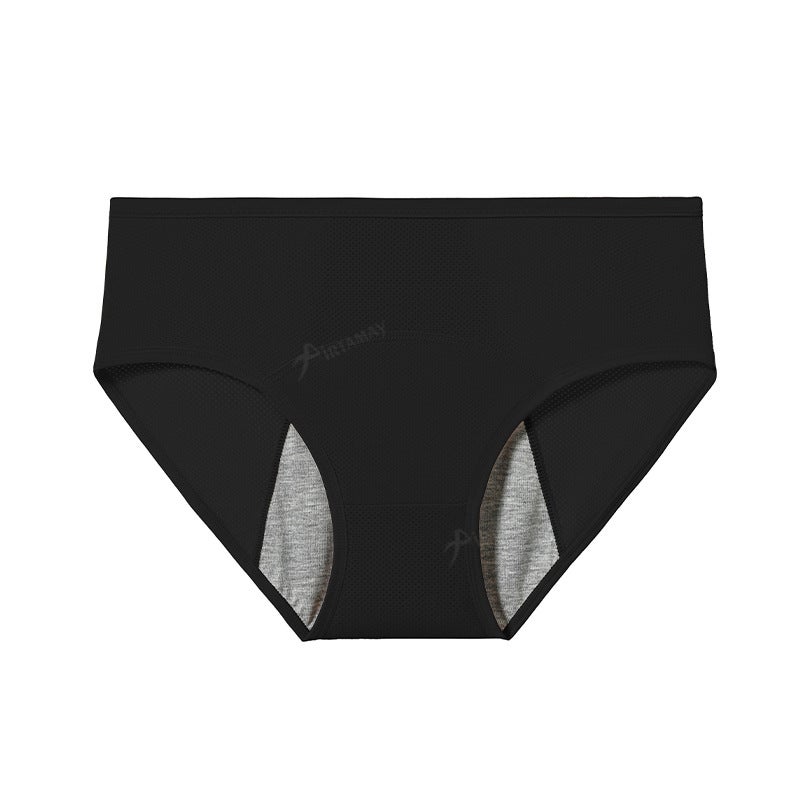 Multicolor Optional 3-Layer Absorbable Menstrual Womens Panties Leak-Proof Physiological Menstrual Panties Black 