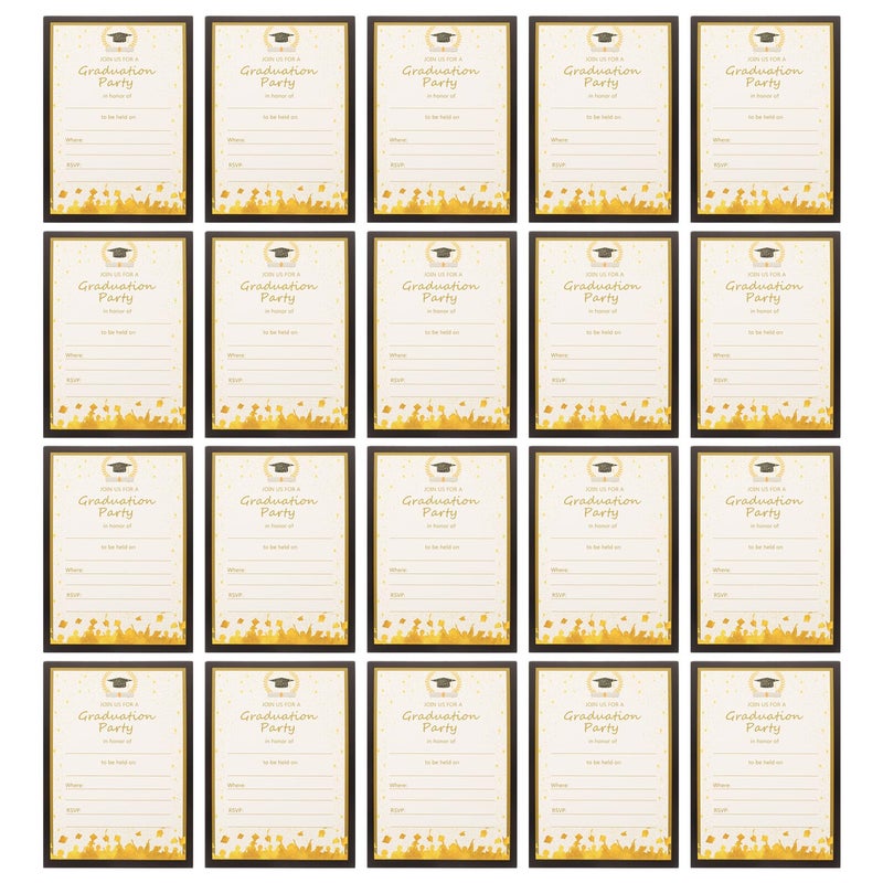 Graduation Invitation Cards Set 20 Pieces With Envelopes For Grad Party - Image 2
