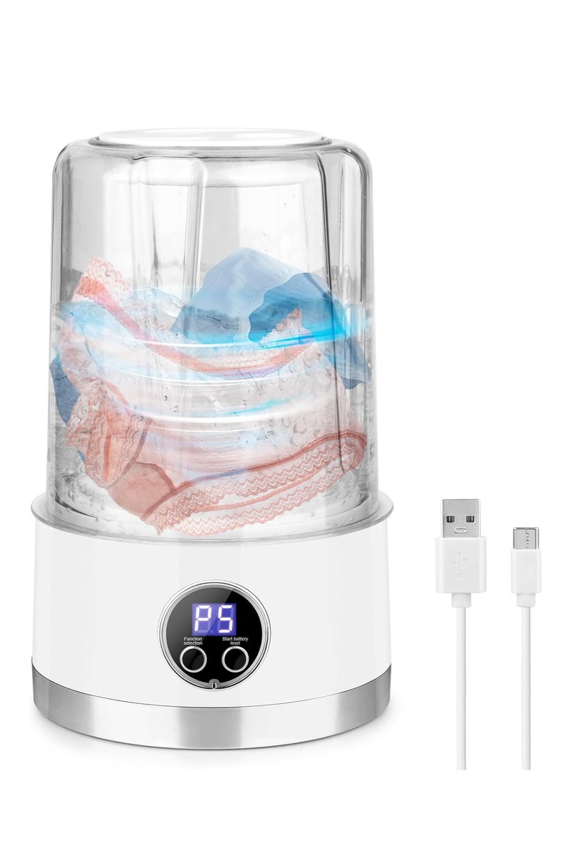 Bukela Underwear Washing Machine, Rechargeable Mini Portable Washing Machine with 3000mah, Compact Deep Cleans Underwear, Baby Clothes, Lightweight for Apartment, Dorm, Hotel, RV, Travel & Camping - Image 1