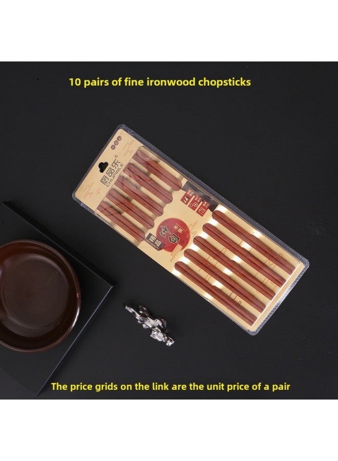 Special Price Chopsticks Iron Wood Chopsticks Household Tableware Chicken Wings Wood Bamboo Chopsticks One Chopsticks For One Person-Color:A- 345 Gold Iron Wooden Chopsticks  - Image 5