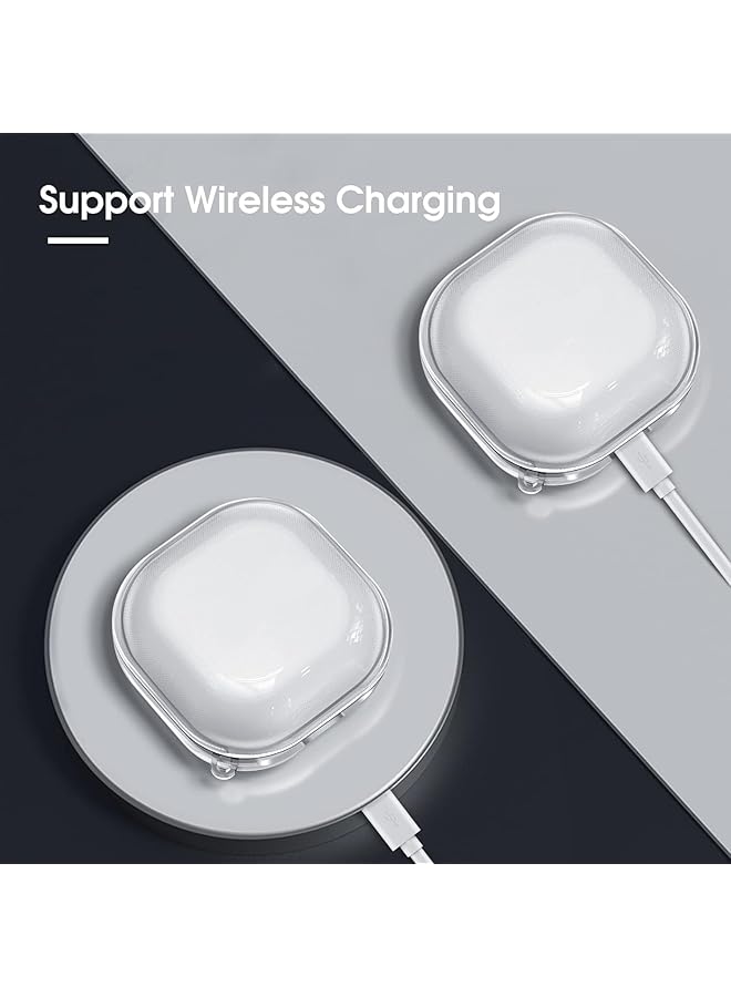 إيروريكس متوافق مع سماعات سامسونج جالكسي بودز في وبودز 2 وبودز 2 برو وبودز برو وبودز لايف، حافظة مقاومة للغبار والصدمات مع حلقة تثبيت، حافظة حماية كاملة من السيليكون الناعم الفاخر - Image 3