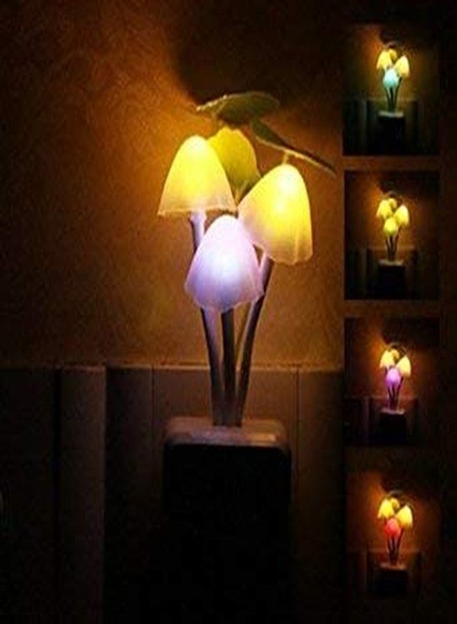 Inditradition Mushroom Shape Magic Night Light Lamp, Smart Sensor Auto On-Off (0.2 W, White) - Pack of 2 - Image 2