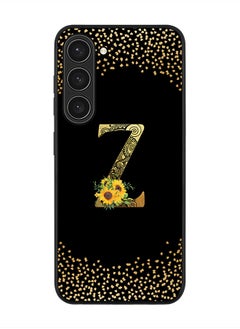 Rugged Black edge case for Samsung Galaxy S23+ 5G, Soft Flexible Phone case Custom Monogram Initial Letter Mandala Floral Pattern Alphabet- Z (Black)