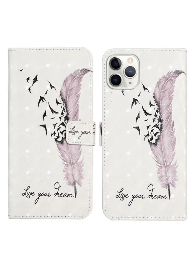 Zaboon Case For iPhone 11 Pro Oil Embossed 3D Drawing Leather Phone Case - Image 1