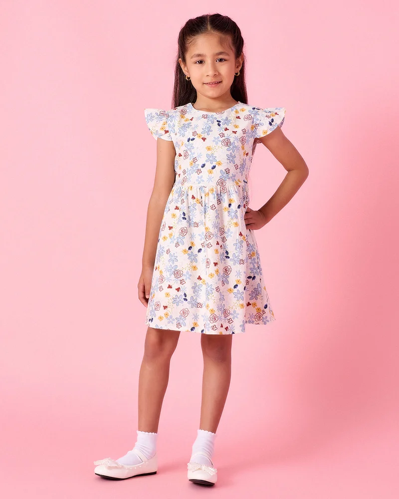 Redtag Girls Multicolor Floral Casual Dress