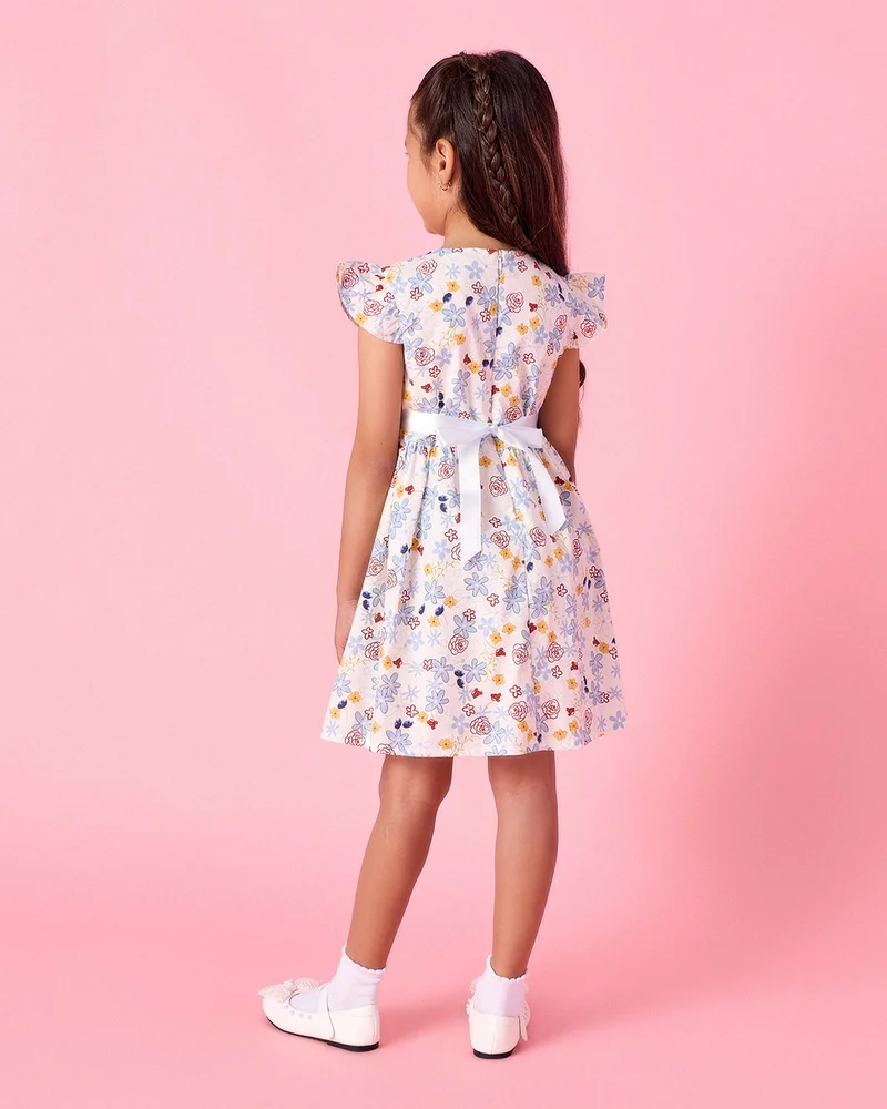 Redtag Girls Multicolor Floral Casual Dress