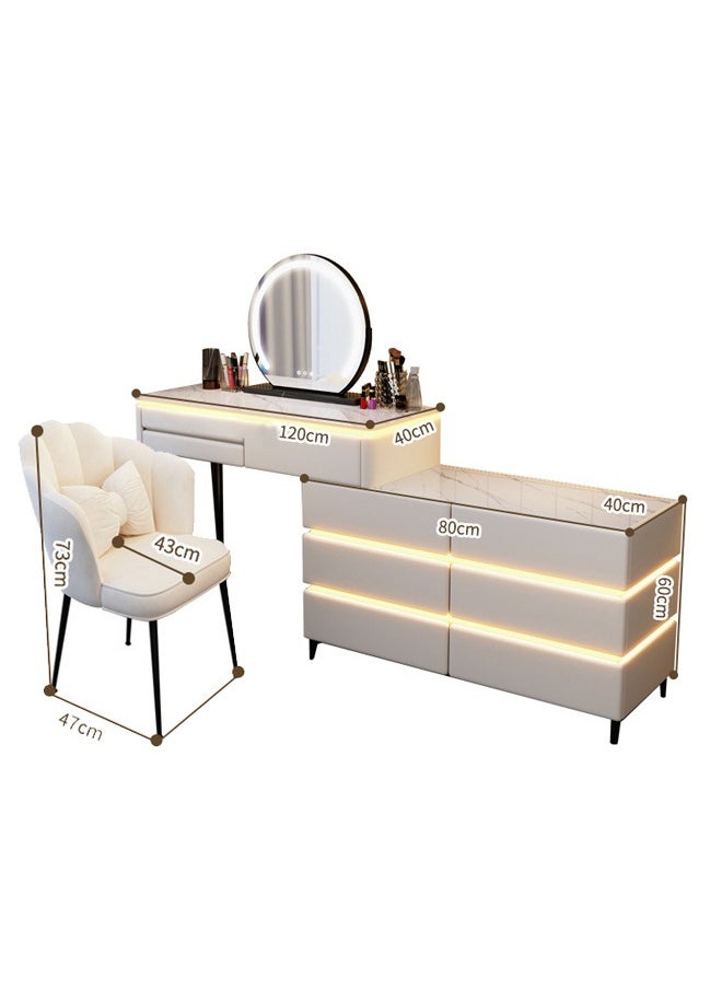 keke Multifunctional Makeup Vanity Dressing Table with Drawers and Chair 120 CM  - Image 5