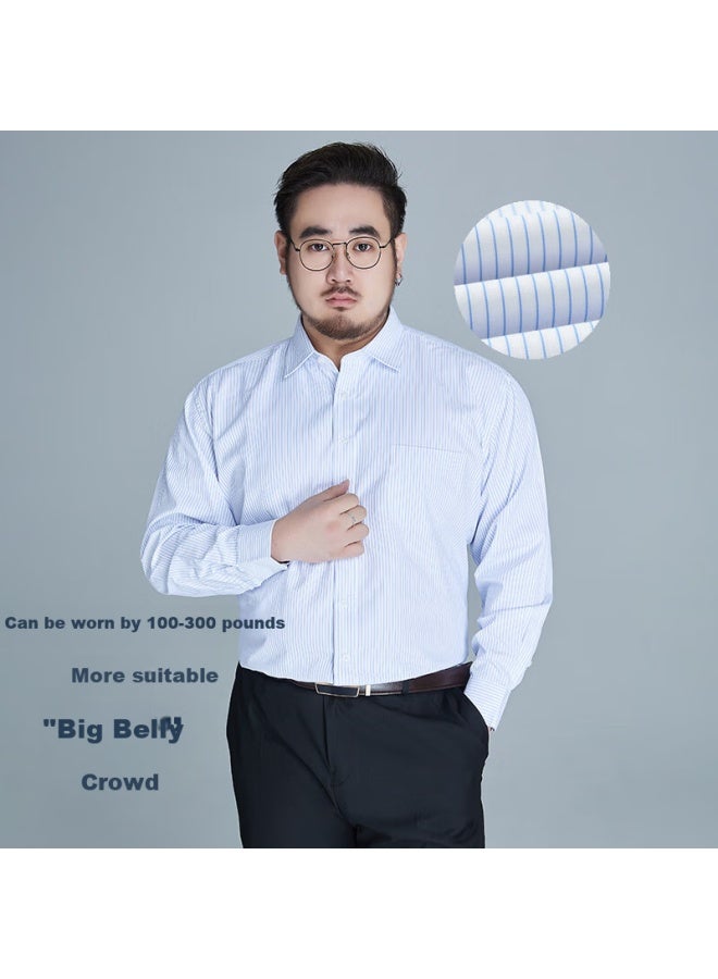 Ayoupang Ayou Pang Plus Size Striped Long Sleeve Shirt Men's Business Loose Workwear Plus Size Autumn And Winter Casual Wedding Best Man Shirt - Image 1