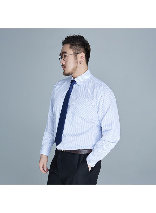 Ayoupang Ayou Pang Plus Size Striped Long Sleeve Shirt Men's Business Loose Workwear Plus Size Autumn And Winter Casual Wedding Best Man Shirt - Image 2