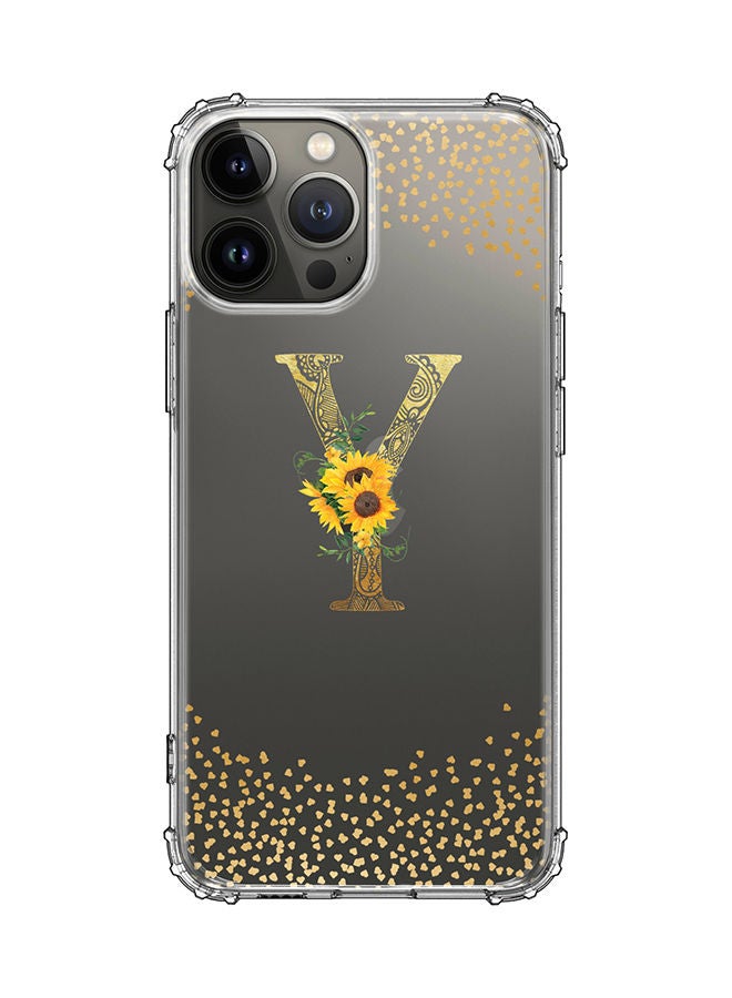 Stylizedd Monogram Design Classic Clear Cover for Apple iPhone 13 Pro Max Case Soft TPU Gel Thin Transparent Flexible Cover - Y - Image 1