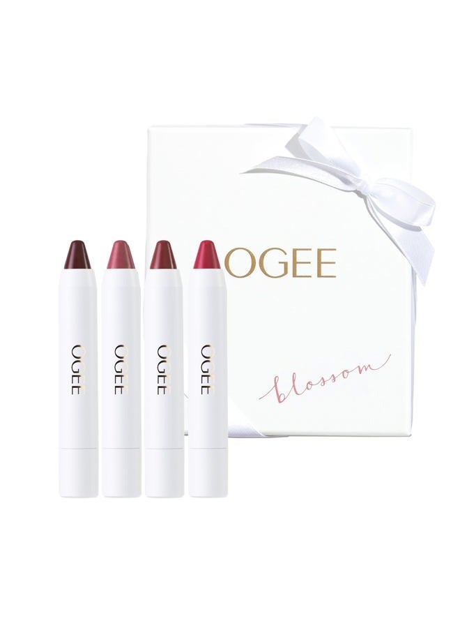 OGEE Tinted Sculpted Lip Oil - Blossom 4 Piece Gift Set - Made with 100% Organic Coconut Oil, Jojoba Oil, and Vitamin E - Best as Lip Balm, Lip Color or Lip Treatment - Image 1