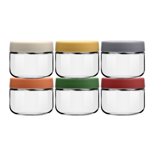 EONJOE 8oz Glass Jars with Lids 1 Cup Small Food Containers for Chia Pudding Jam Snack Yogurt Overnight Oats Candy,6-Pack - Image 1