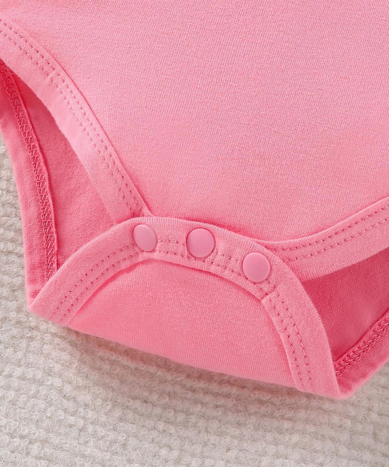 Fullfamous Newborn Baby Girl Clothes Gifts Outfits Spring Fall Winter Long Sleeve Romper and Pant Set Newborn Pink Cake/Donut - Image 4