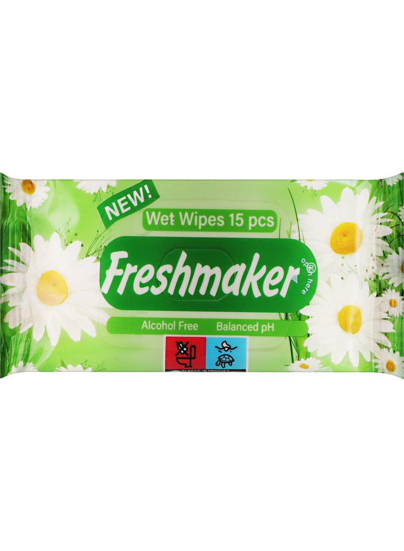 Floral Scented Wet Wipes - 15 Wipes