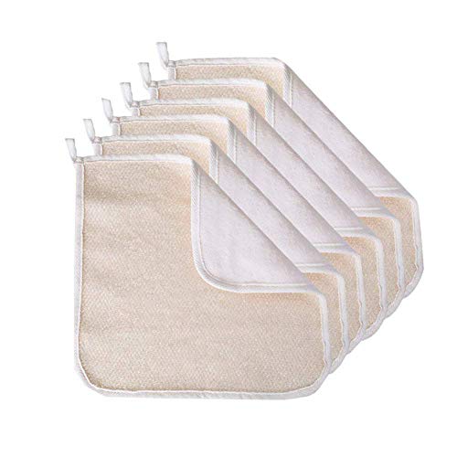 Mofuiry 6 Pack Exfoliating Face Body Wash Cloth Towel, Soft-Weave Scrub Towel Beauty Skin Home Massage Bath Cloth for Skin Care, Shower Scrubber - Image 1