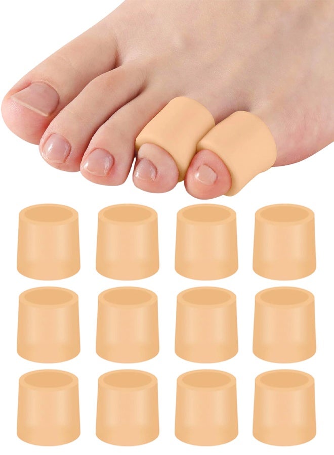 12 Count Silicone Toe Sleeves, Pain Relief Pinky Toe Protector, Corn Protectors For Toes, Corn Pads For Pinky Toe, Gel Toe Protector For Bunion Blisters, Corns, Hammer Toes, Toenails Loss - Image 1