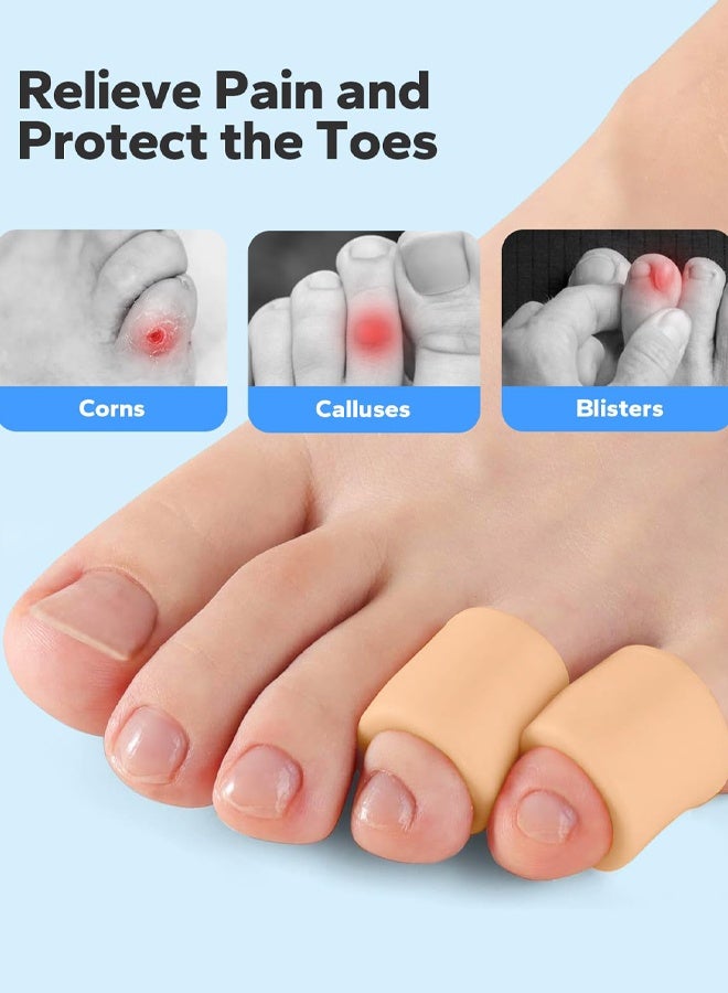 12 Count Silicone Toe Sleeves, Pain Relief Pinky Toe Protector, Corn Protectors For Toes, Corn Pads For Pinky Toe, Gel Toe Protector For Bunion Blisters, Corns, Hammer Toes, Toenails Loss - Image 4