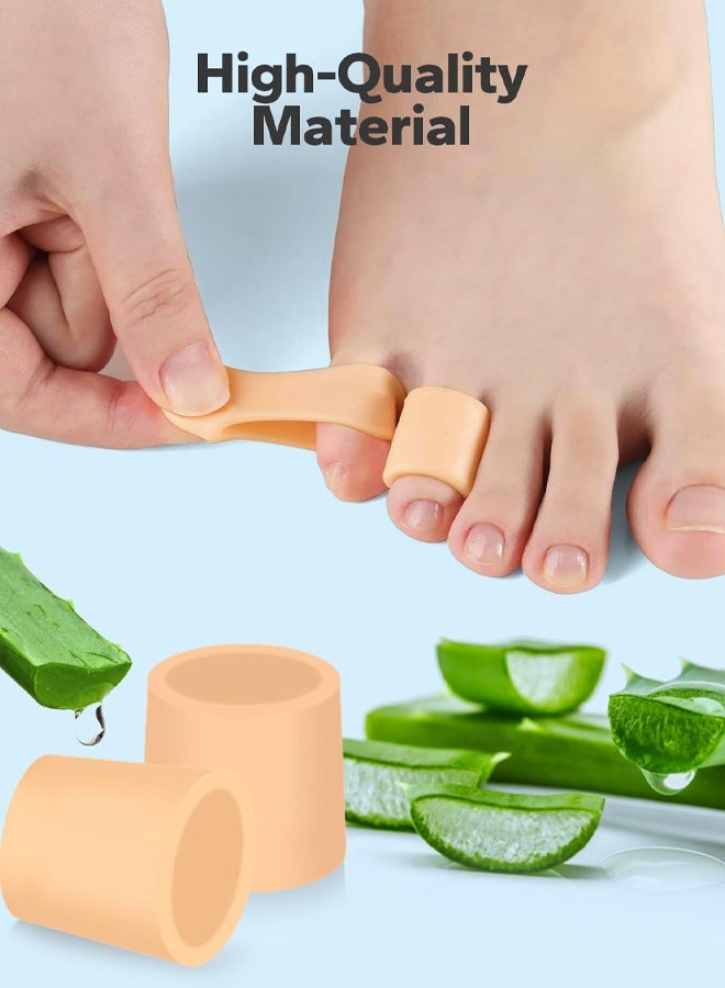 12 Count Silicone Toe Sleeves, Pain Relief Pinky Toe Protector, Corn Protectors For Toes, Corn Pads For Pinky Toe, Gel Toe Protector For Bunion Blisters, Corns, Hammer Toes, Toenails Loss - Image 3