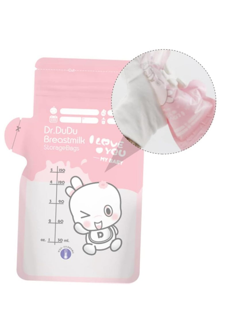 SYOSI Portable Milk Powder Storage Bag, 30pcs Milk Storage Bag Baby Milk Drink Storage Bags Milk Freezer Bags Disposable Milk Bags Baby Breast Milk Powder Pouch Freezer Milk Pouch Pink Pp Dispenser  - Image 5