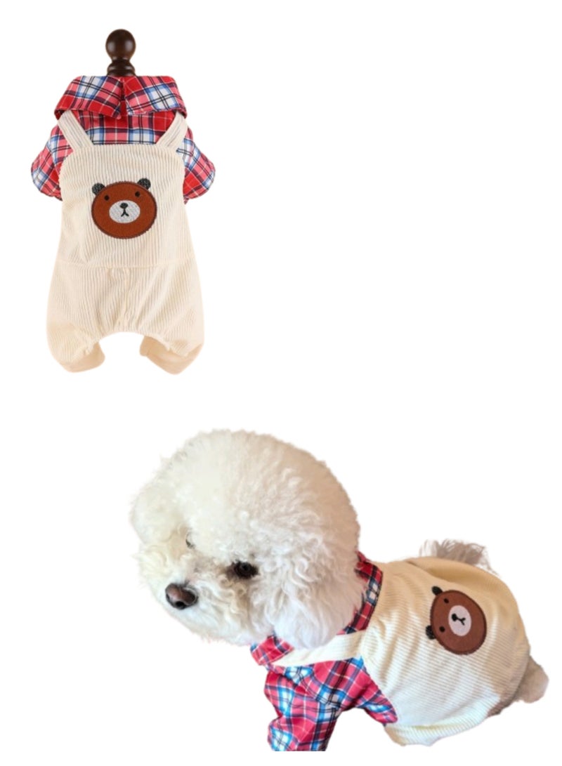 A.M Corduroy Spring Summer Four legged Pet Clothes Dog and Cat Shirts - Image 1