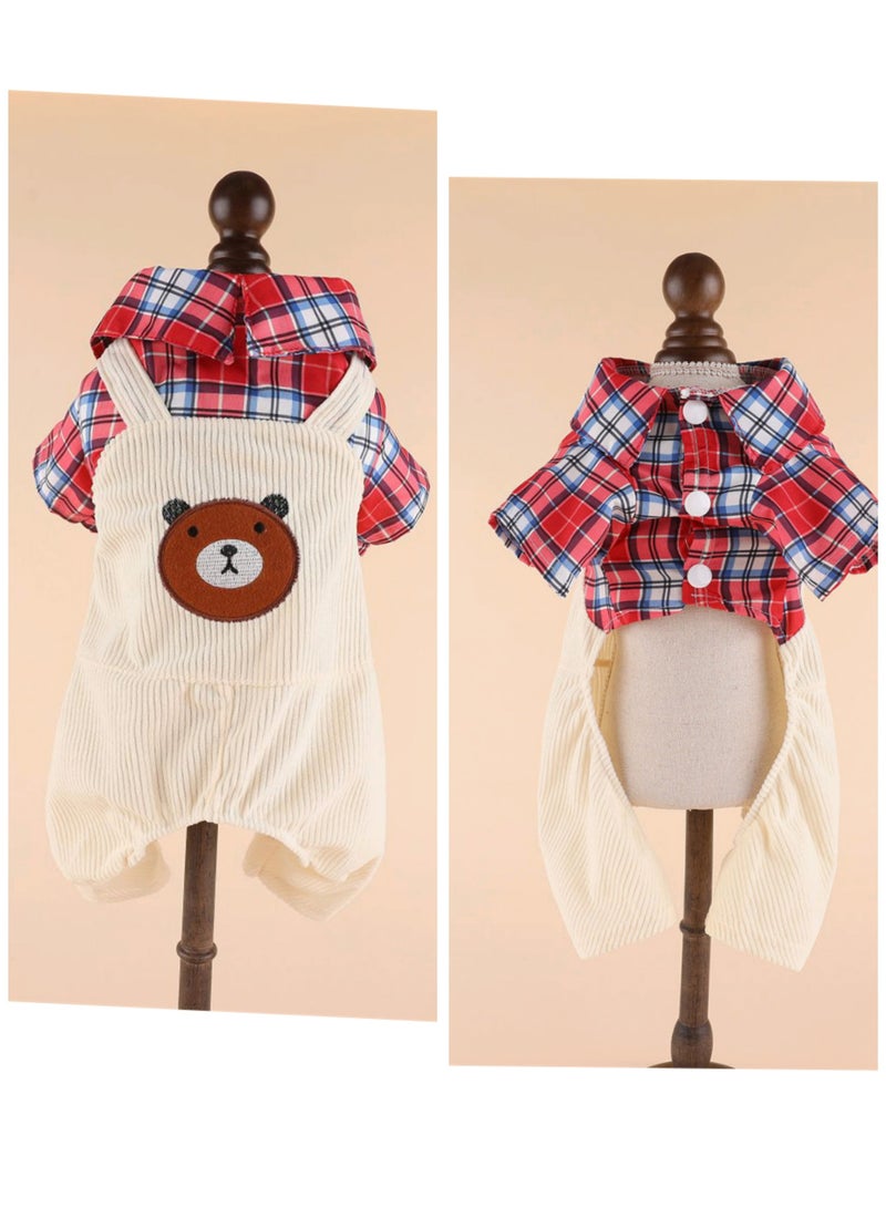 A.M Corduroy Spring Summer Four legged Pet Clothes Dog and Cat Shirts - Image 2