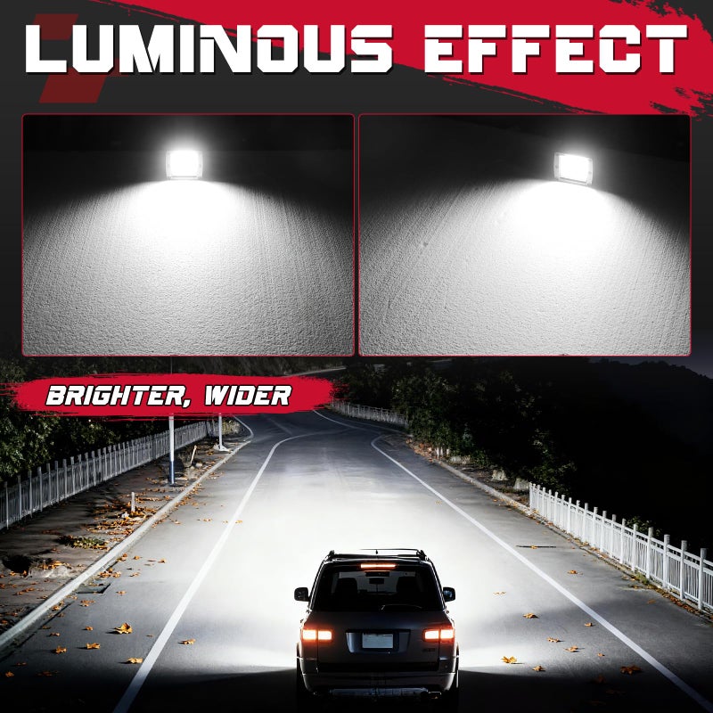 OFFROADTOWN LED Cubes, OFFROADTOWN 3inch 120W CREE LED Pods Driving Lights Cubes Ditch Light Off Road Lights Reverse Light for Truck Pickup UTV ATV SUV Boat 4x4 Car - Diffusion Beam - Image 5