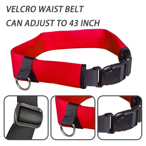 UCEDER Swim Tether Stationary Swimming,Swim Resistance Belt, Swim Bungee Training Belt, Pool Swim Trainer Belt Harness,Great for Swim Training & Exercise（Red - Image 5