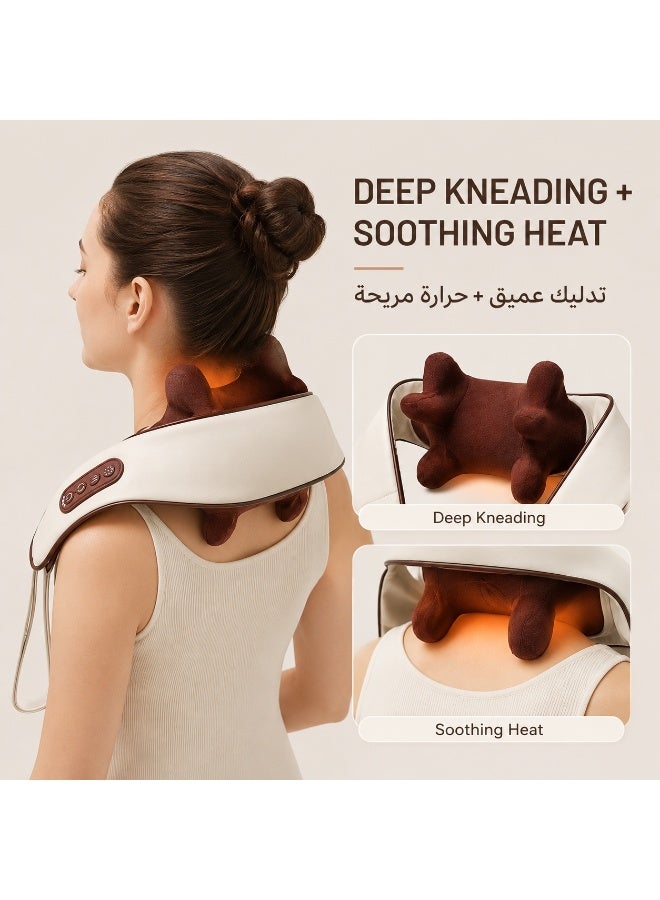 WEMART Neck and Shoulder Massager with Heat, Cordless Rechargeable Deep Kneading Massage Pillow, 2 Modes, 2 Levels, Hands Free - Image 2