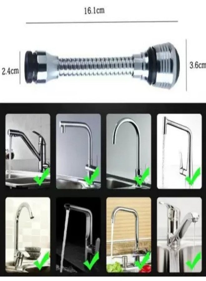 Bath Bliss BATHBLISS Turbo Flex 360 Faucet Sprayer Water Extender (6 inch) Multiple use in Bathroom/Kitchen/Outdoor Tap Extension Jet Stream/Water Saving Sprinkler and Aerator,Adjustable Head Nozzle (Pack of 1) - Image 2