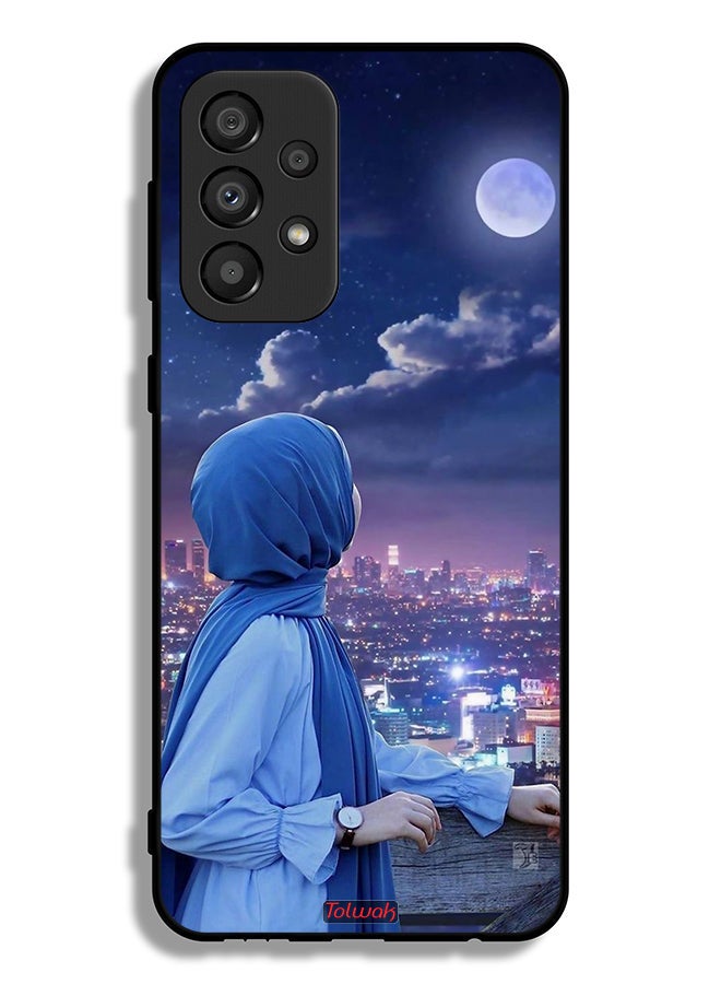 Tolwak Samsung Galaxy A33 5G Protective Case Cover Looking At Moon Hijab Girl - Image 1