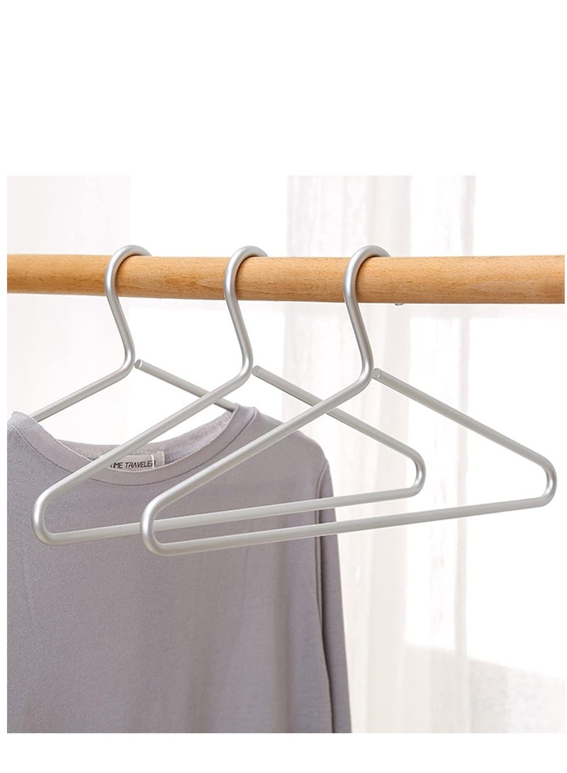 KASTWAVE 17" شماعات ملابس من الألمنيوم الفضي غير اللامع الممتاز، 10 قطع، شماعات بدلة معدنية ذهبية، شماعات ملابس من سبائك الألمنيوم - Image 3