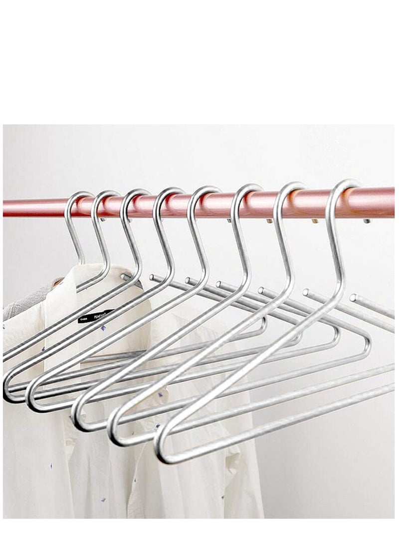 KASTWAVE 17" شماعات ملابس من الألمنيوم الفضي غير اللامع الممتاز، 10 قطع، شماعات بدلة معدنية ذهبية، شماعات ملابس من سبائك الألمنيوم - Image 5