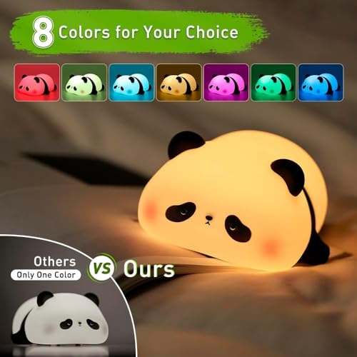 One94Store Kids Sleeping Panda Touch Silicone Night Lamp – Rechargeable LED Bedside Lamp for Children's Bedroom, Romantic Decor, Valentine Day Gift, Love Gift for Her, Couple Gift - Image 2