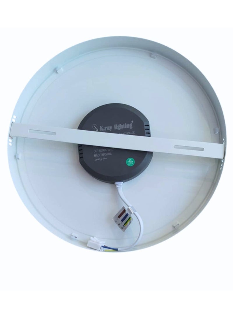 Kray Round Surface 40W Round LED Panel Light for Ceiling, Highly Efficient 3000K Super Bright - Image 4