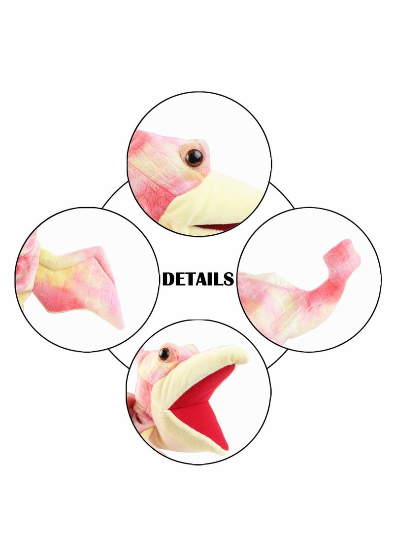 Zikra Dinosaur Hand Puppets, Pterosaur Rex Jurassic World Stuffed Animal lovely Soft Plush Toy, Open Movable Mouth Finger Gift, Birthday Gifts for Kids, Creative Role Play - Image 3