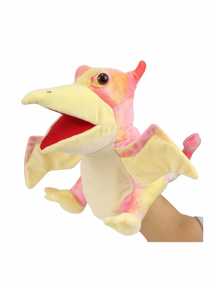 Zikra Dinosaur Hand Puppets, Pterosaur Rex Jurassic World Stuffed Animal lovely Soft Plush Toy, Open Movable Mouth Finger Gift, Birthday Gifts for Kids, Creative Role Play - Image 1