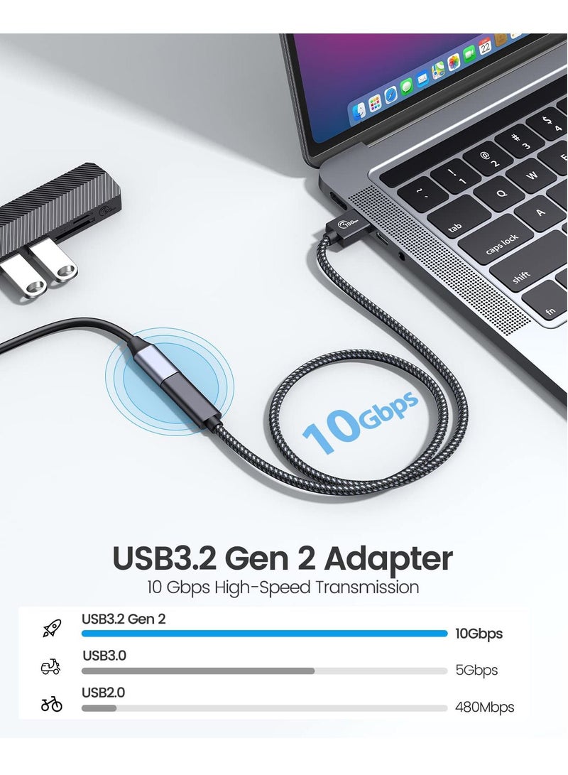 SYOSI USB A to C Adapter, Type-C 3.1 Gen 2 10Gbps USB C Female to USB Male USB C Data Cable Adapter for USB3.2 Gen 1/USB3.1 Gen2/10Gbps PC, Laptop, iPad, Cell Phone 1M - Image 2