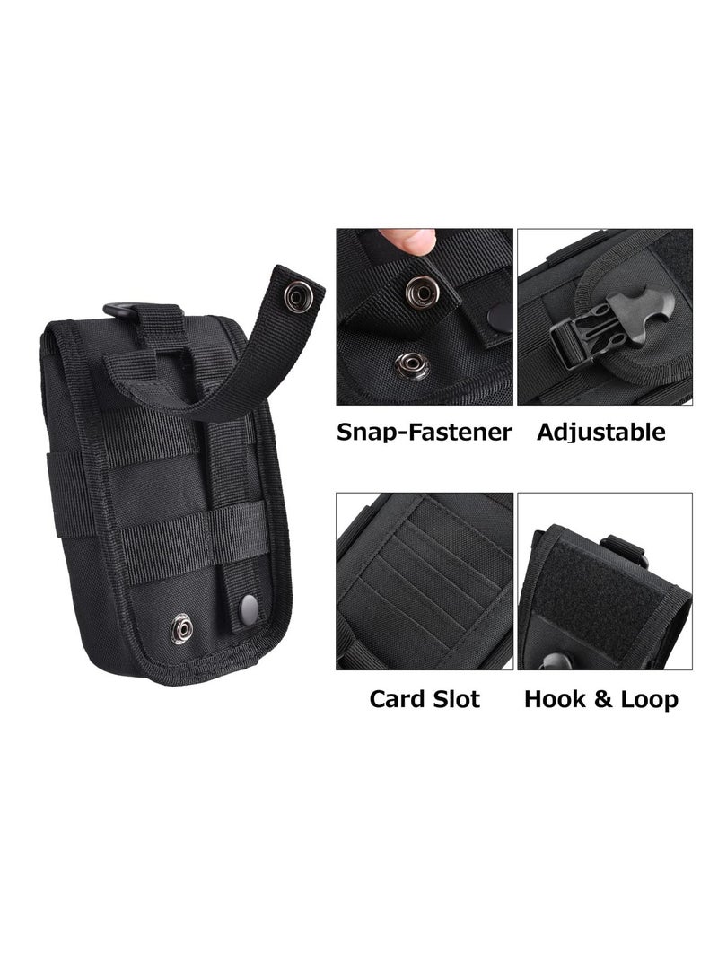 KASTWAVE Tactical Molle Pouch, 2 Pcs Multipurpose Tactical Mobile Phone Belt Holster Smartphone Holder Utility EDC Waist Pack Gadget Tool Organizer IFAK Bag - Image 2