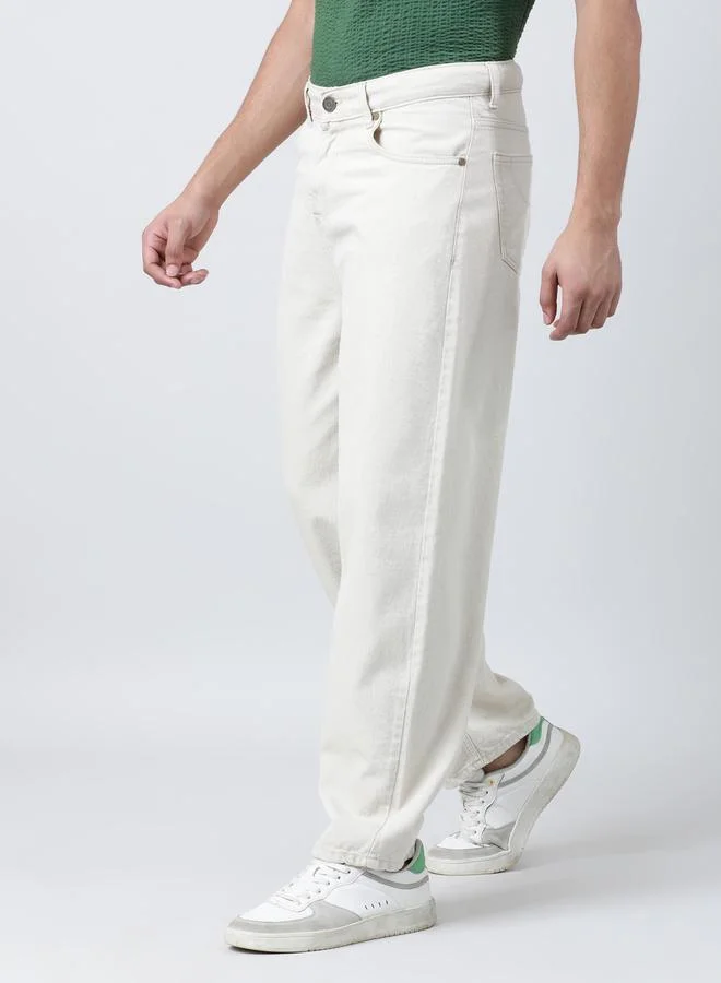 Styli Men Mid-Rise Baggy Fit Cotton Jeans By Bene Kleed