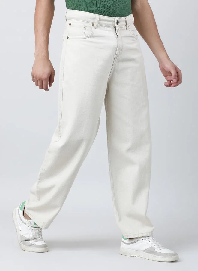 Styli Men Mid-Rise Baggy Fit Cotton Jeans By Bene Kleed