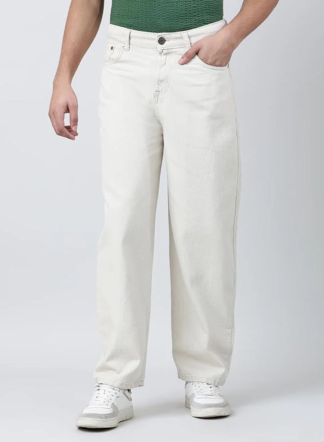 Styli Men Mid-Rise Baggy Fit Cotton Jeans By Bene Kleed