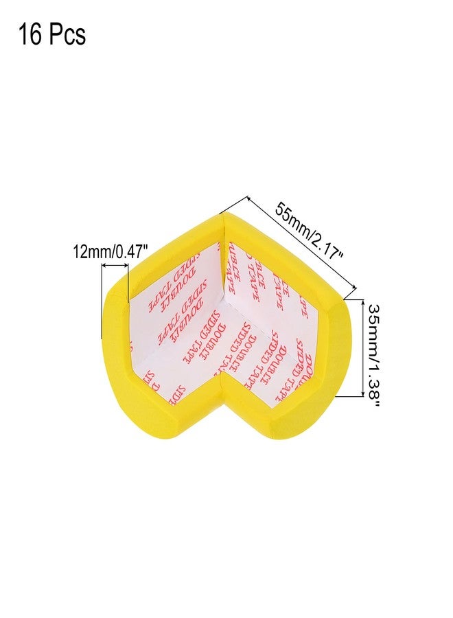MECCANIXITY 16 Pack Soft Corner Protector, Rubber Foam Furniture Proofing Corner Guards Edge for Fireplace Table Stair, Yellow - Image 2