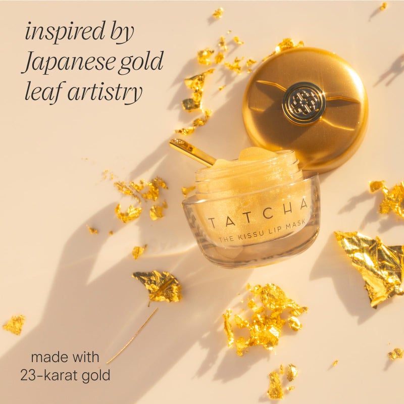 TATCHA The Kissu Gold Leaf Lip Mask | Limited-Edition Restorative Shimmery Lip Mask - Visibly Plumps and Softens for Lush Lips - Image 5