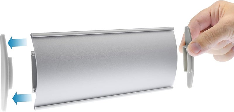 GlossyEnd Sturdy & Elegant Silver Aluminum Wall Mount Name Plate Holder (Set of 6) - Image 3